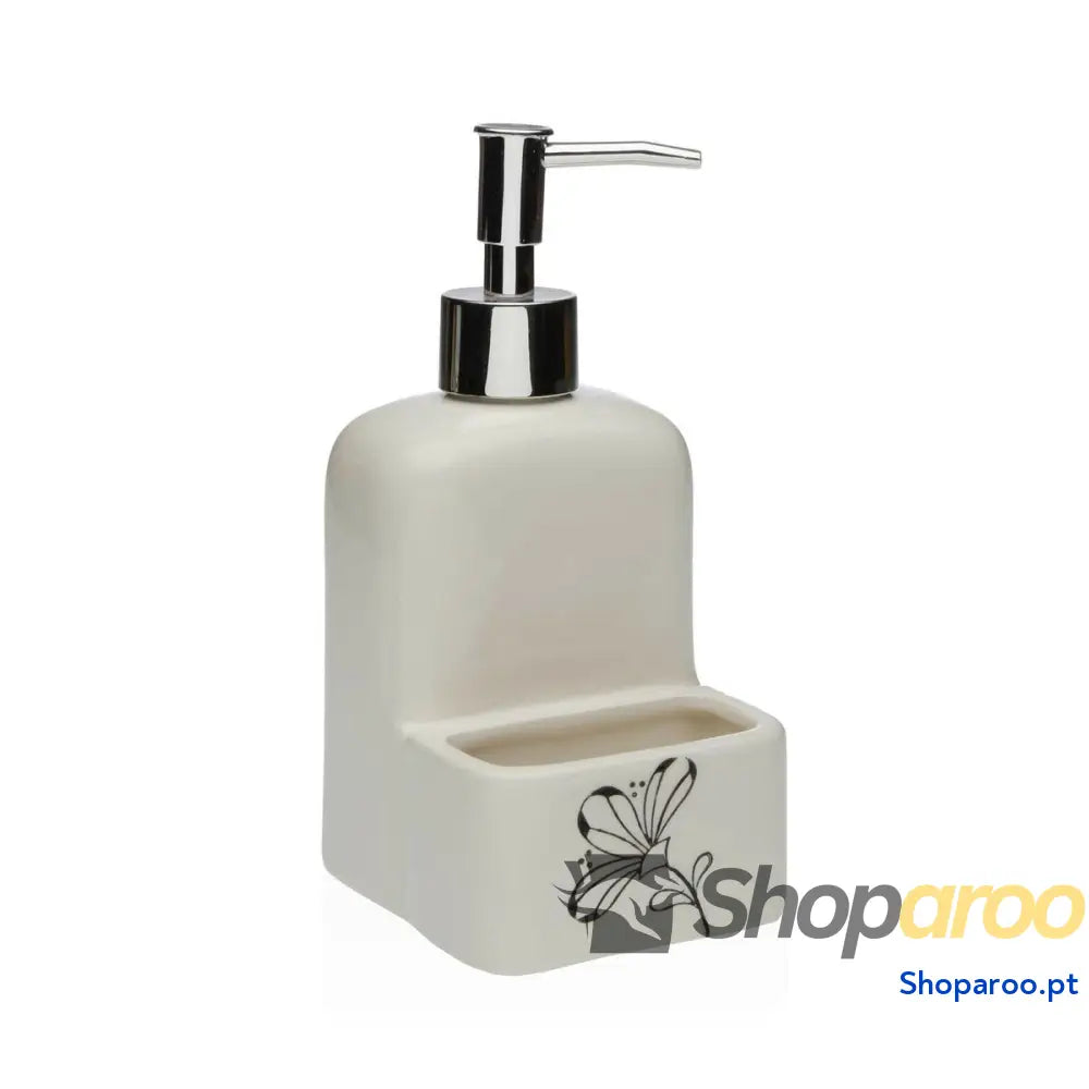 Dispensador de Sabão Versa Cerâmica ABS Dolomite Bloemen 9 x 18,5 8 cm