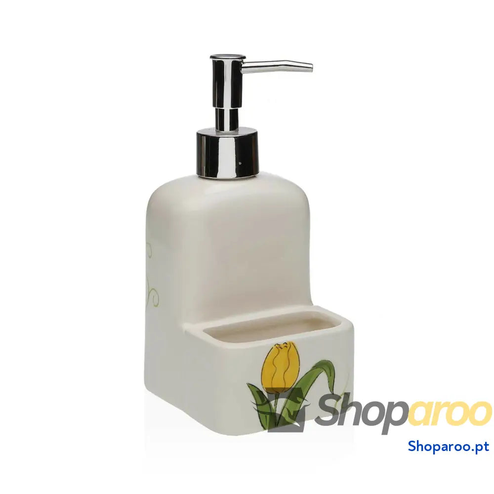 Dispensador de Sabão Versa Cerâmica ABS Dolomite Tulipa 9 x 18,5 8 cm