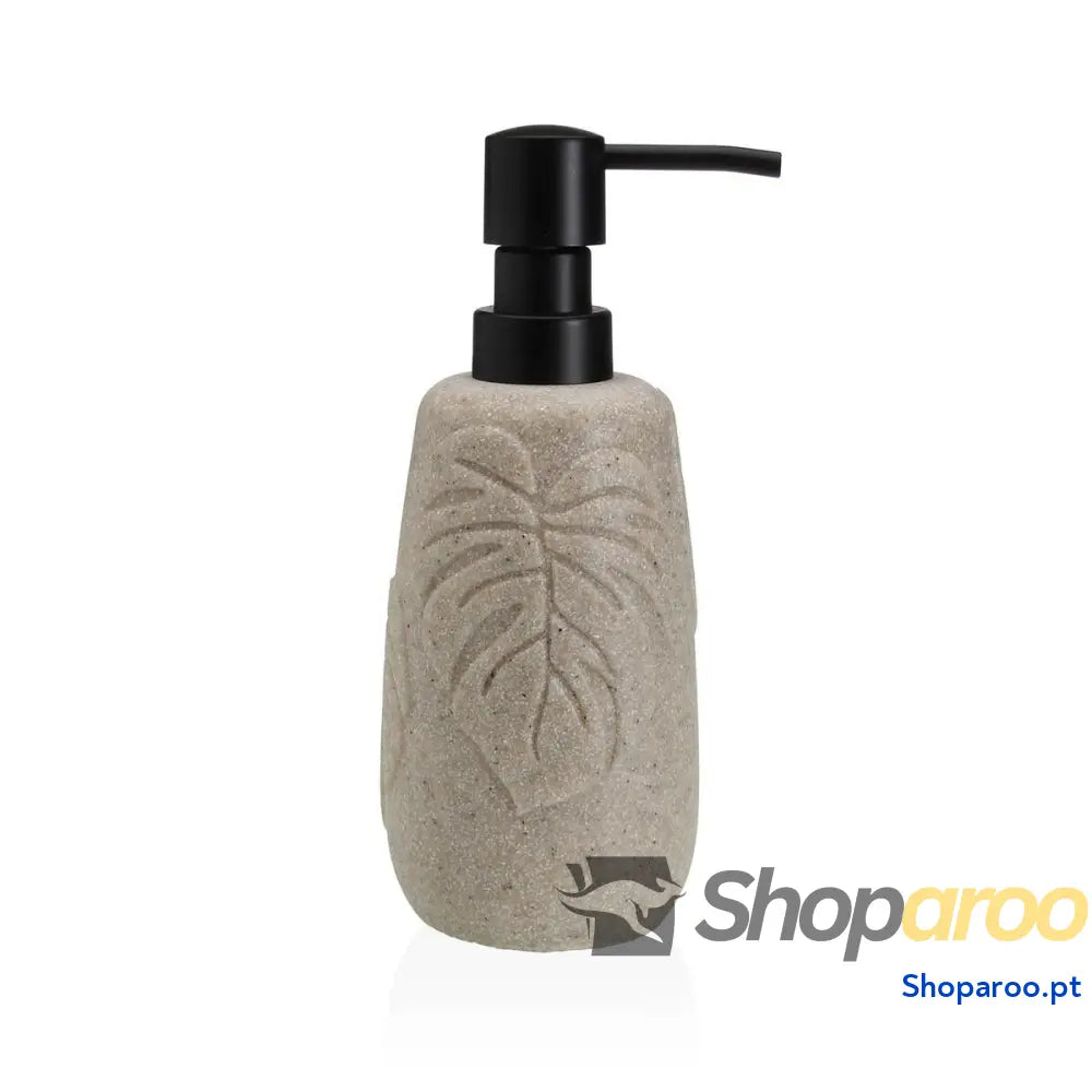 Dispensador de Sabão Versa Palm Areia Resina Plástico 6,5 x 19 cm