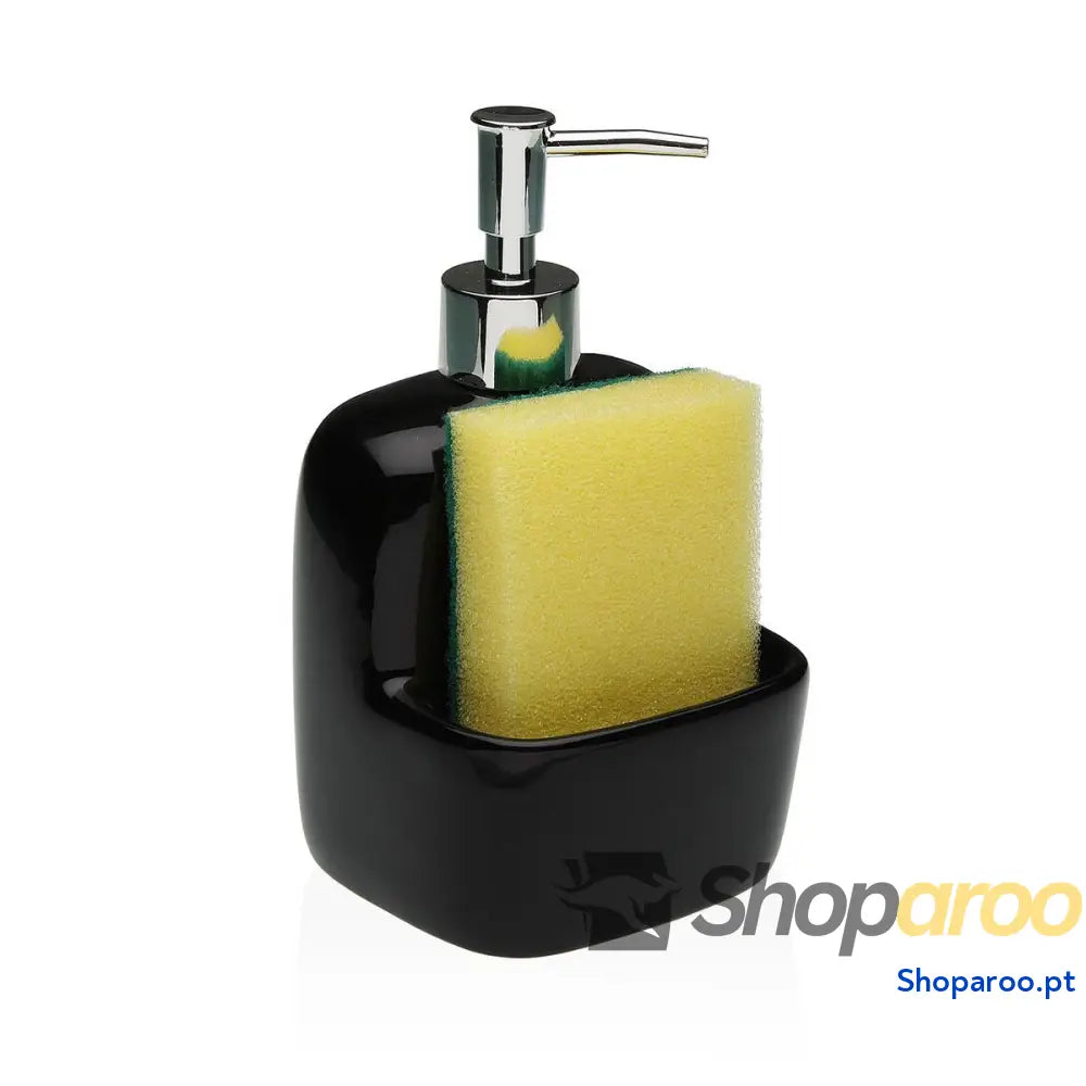 Dispensador de Sabão Versa Preto Cerâmica 9,4 x 17,8 10,5 cm