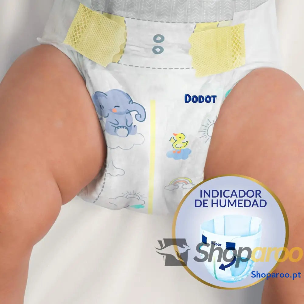 Dodot Fraldas Bebé Sensitive Tamanho 4 (9 14 kg) 192 + Calças de Presente Até 12 h Proteção Anti Fugas e Cuidado