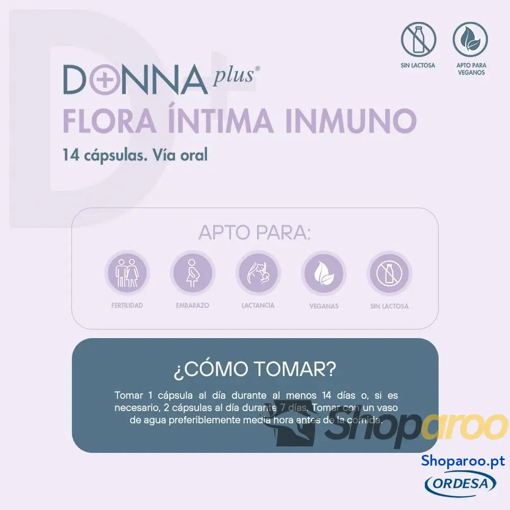 DonnaPlus Flora Íntima Imuno complemento alimentar simbiótico vaginal