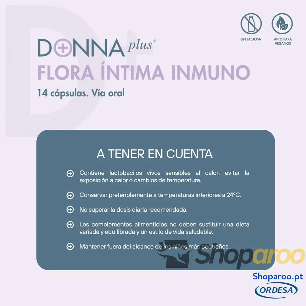 DonnaPlus Flora Íntima Imuno complemento alimentar simbiótico vaginal