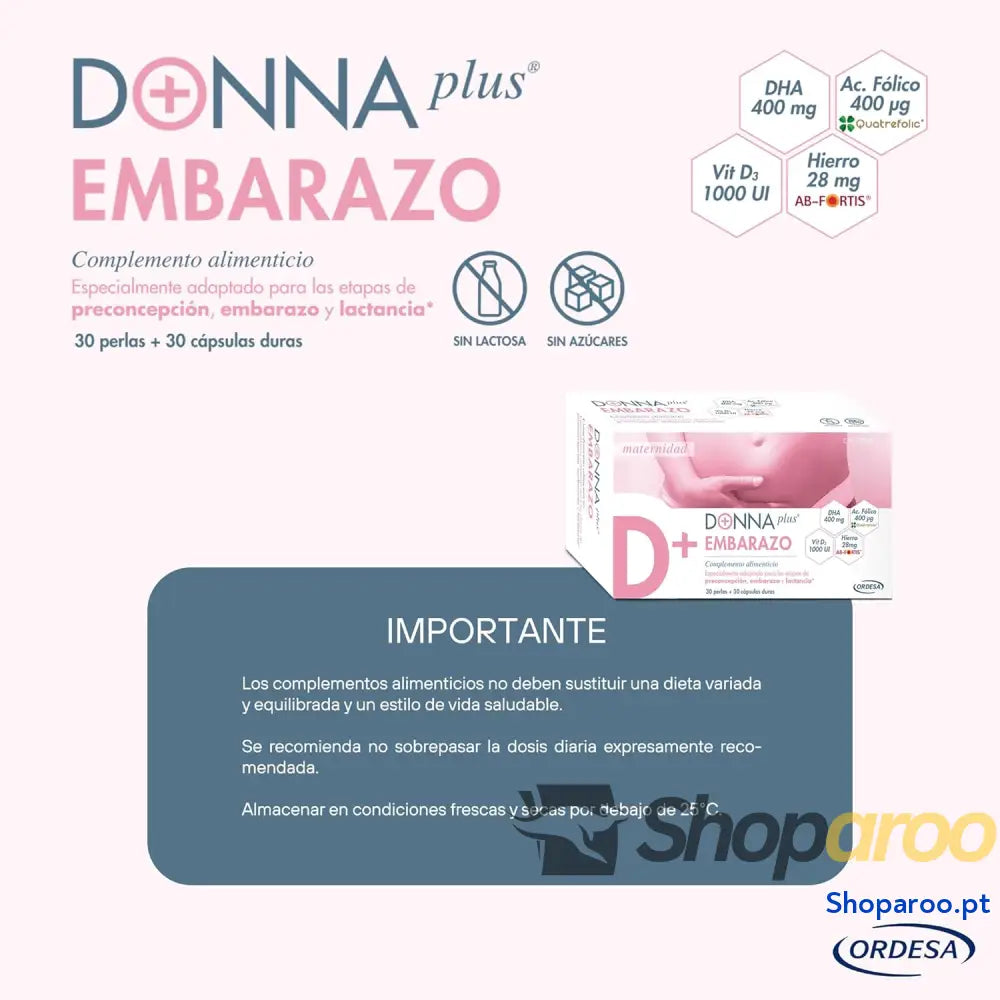 DONNAplus Gravidez suplemento com DHA e ácido fólico para gravidez