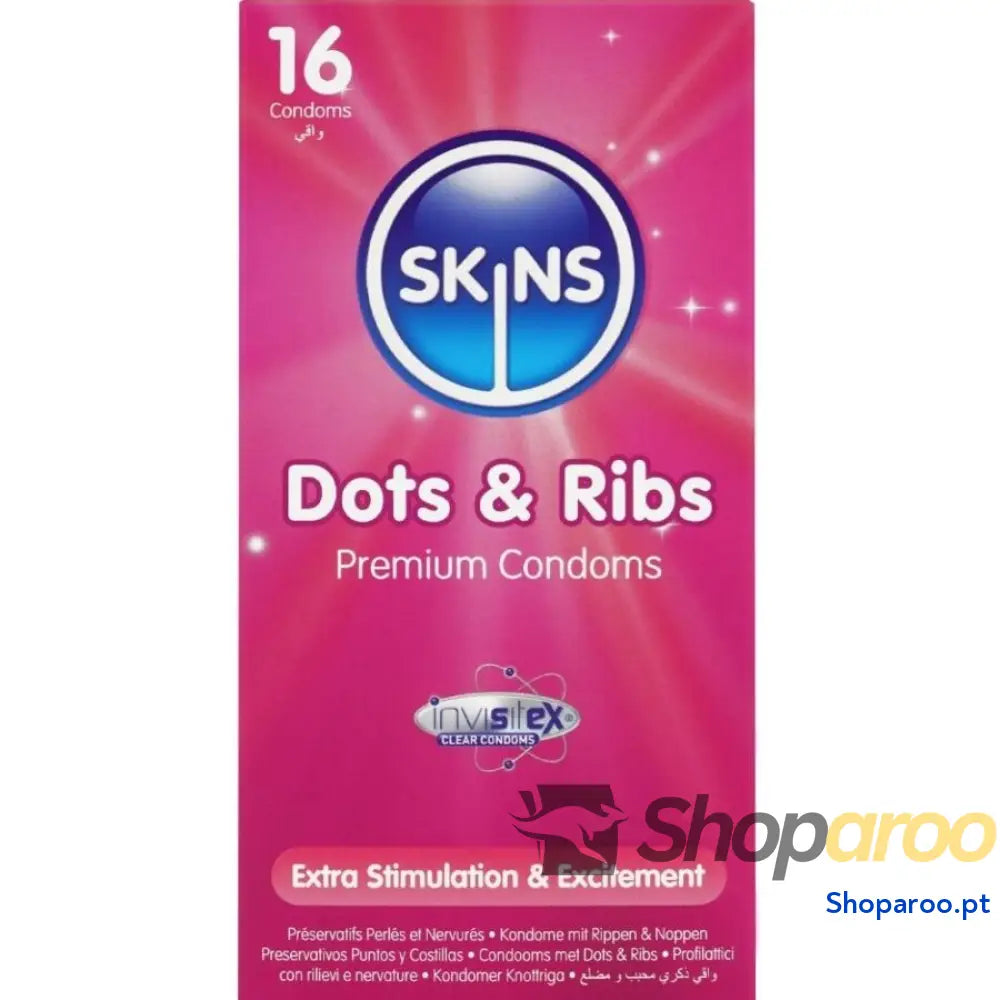 DOTS & RIBS PREMIUM PRESERVATIVOS PACOTE COM 16