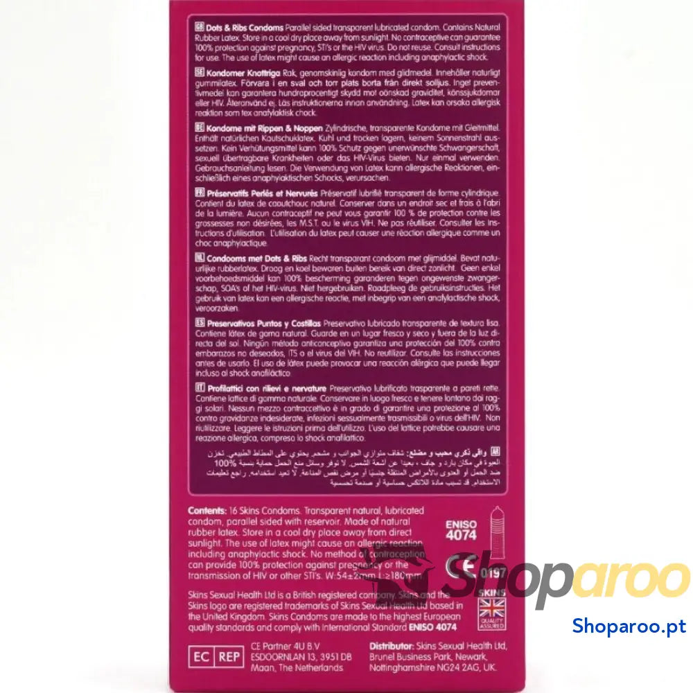 DOTS & RIBS PREMIUM PRESERVATIVOS PACOTE COM 16