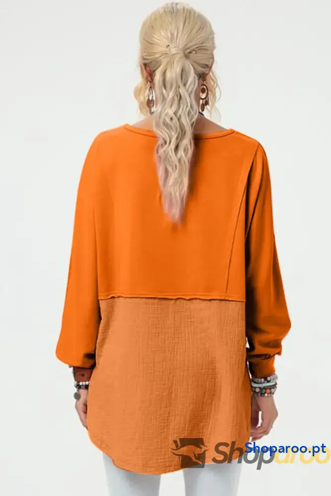 Double Take Full Size Long Sleeve High-Low T-Shirt
