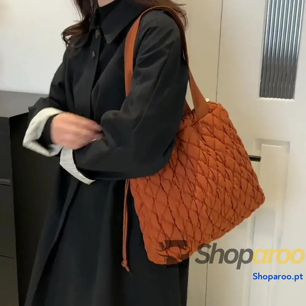 Drawstring Bubble Texture Tote Bag