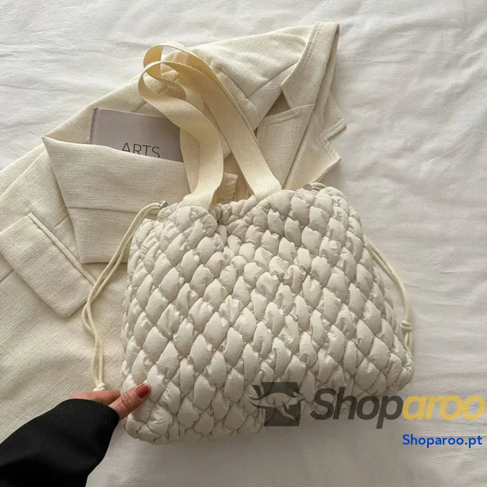 Drawstring Bubble Texture Tote Bag