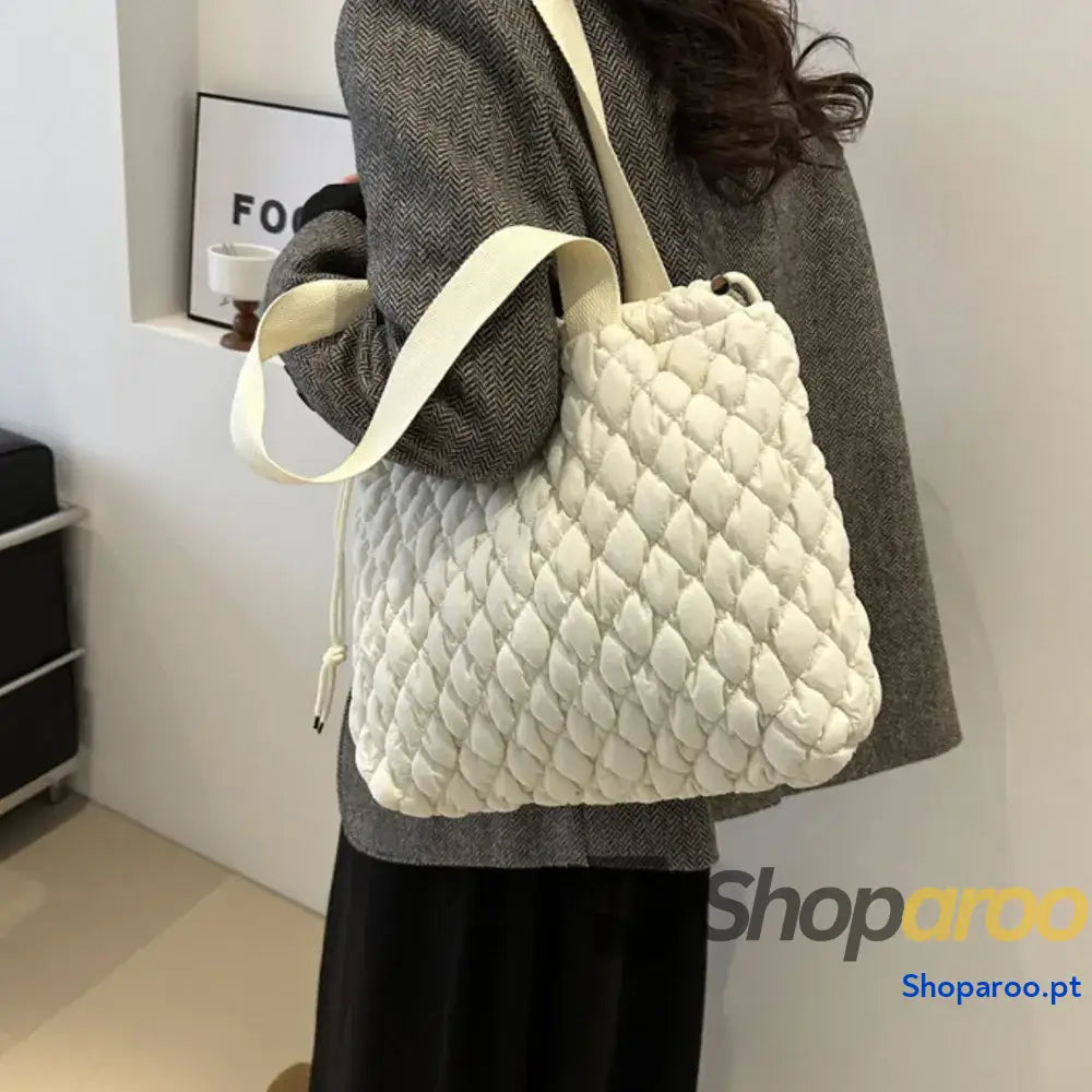 Drawstring Bubble Texture Tote Bag