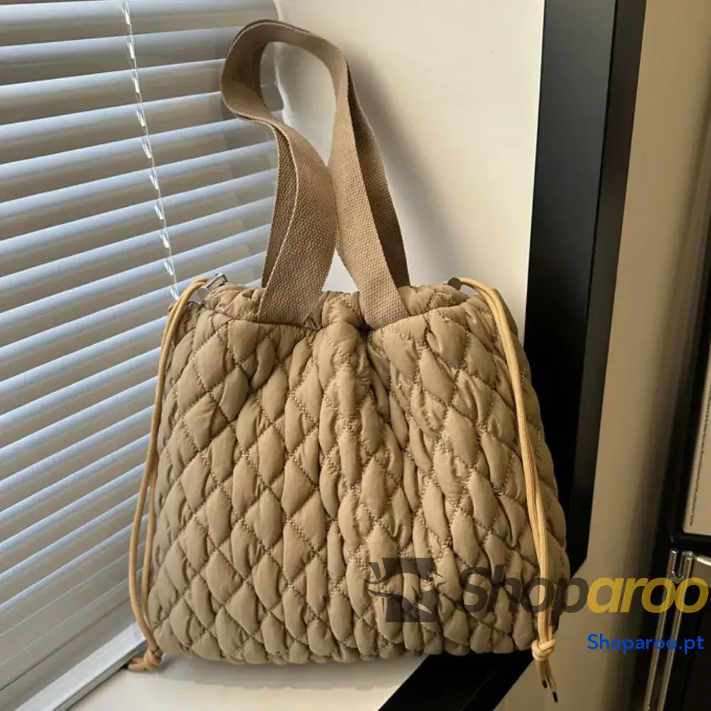 Drawstring Bubble Texture Tote Bag