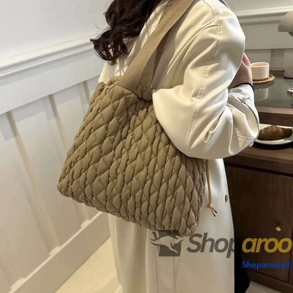 Drawstring Bubble Texture Tote Bag