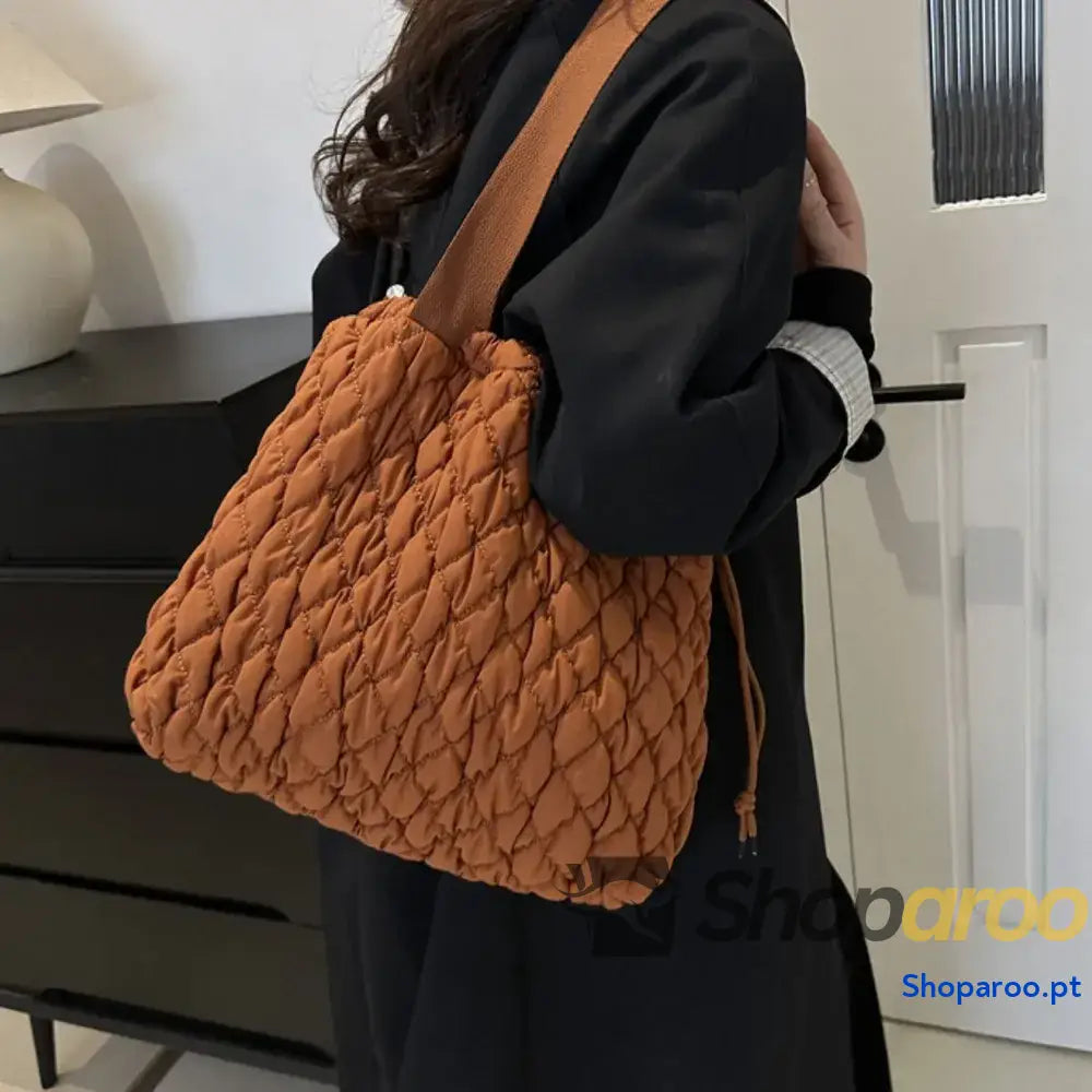 Drawstring Bubble Texture Tote Bag