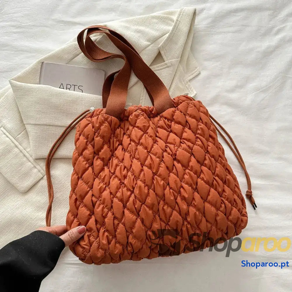 Drawstring Bubble Texture Tote Bag
