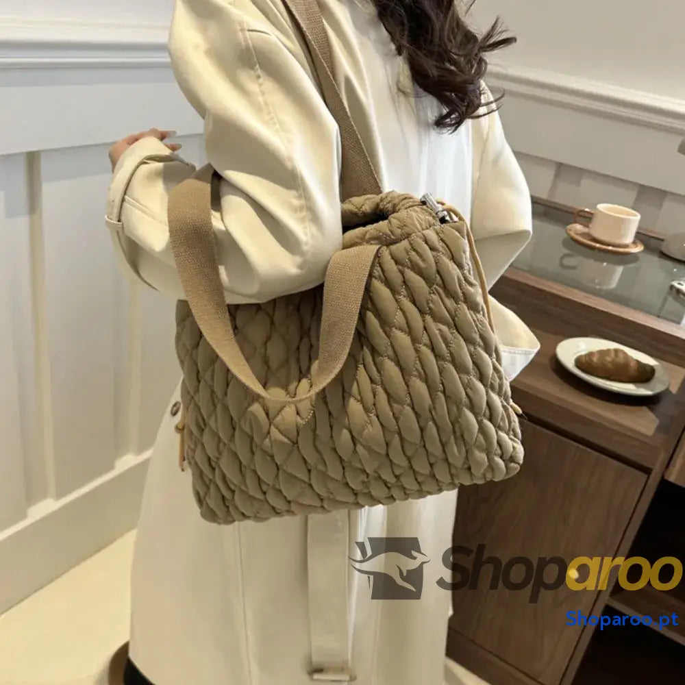 Drawstring Bubble Texture Tote Bag