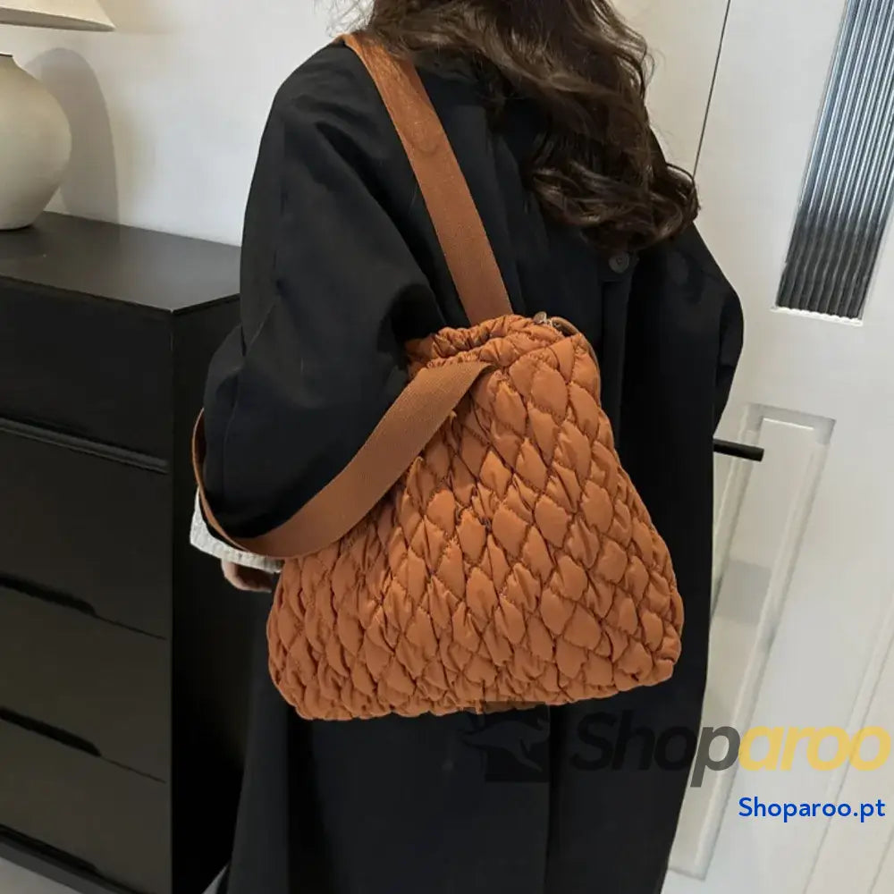 Drawstring Bubble Texture Tote Bag