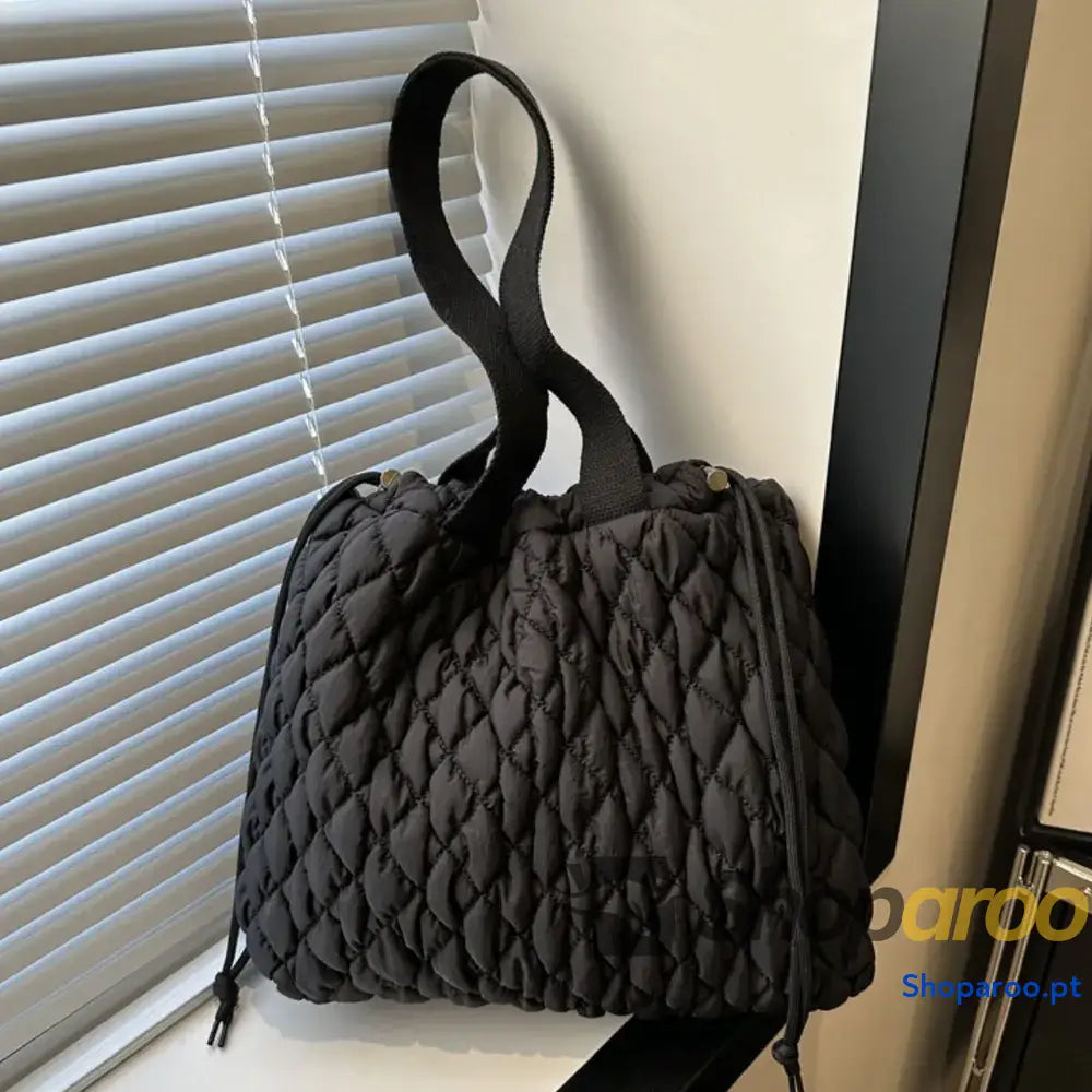 Drawstring Bubble Texture Tote Bag