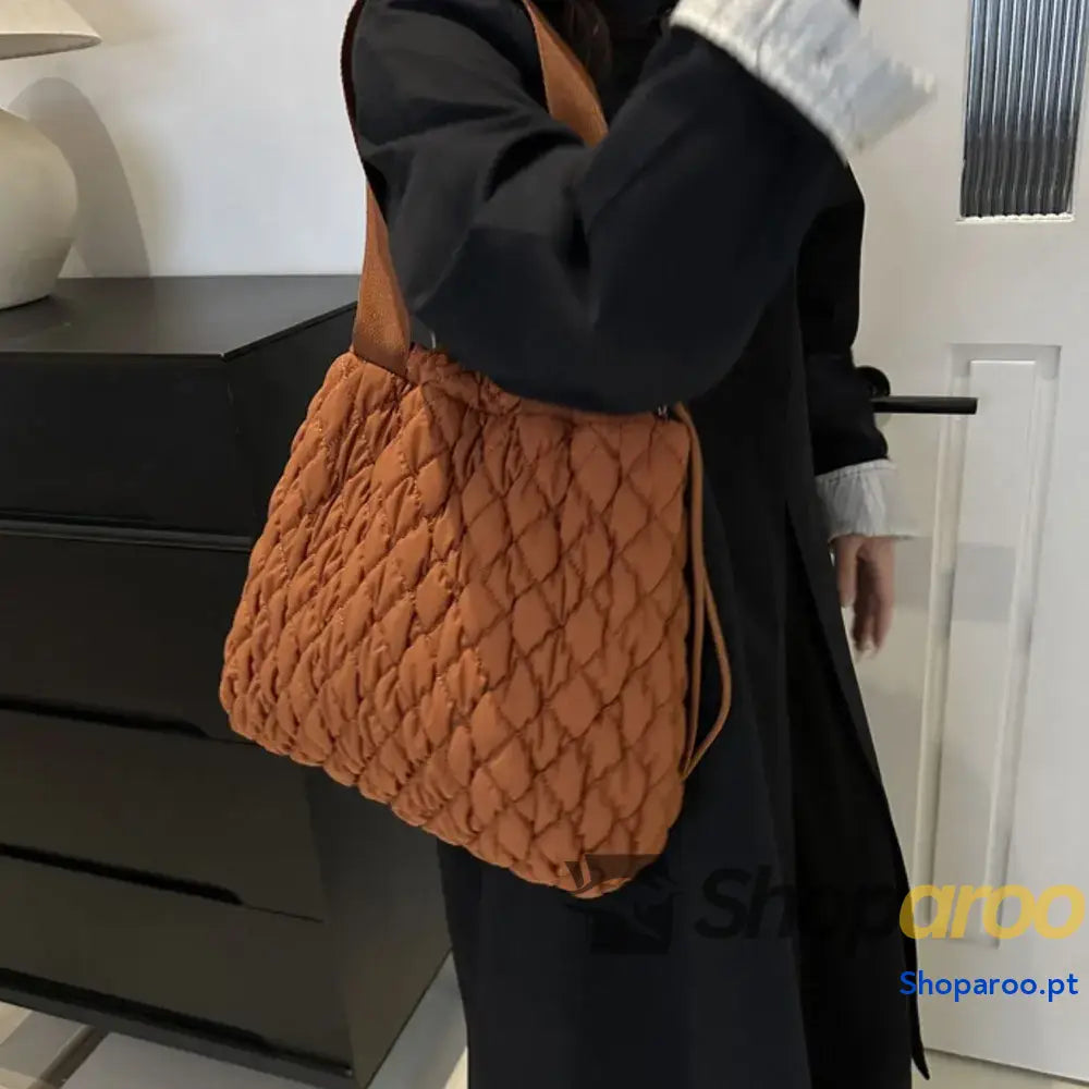 Drawstring Bubble Texture Tote Bag