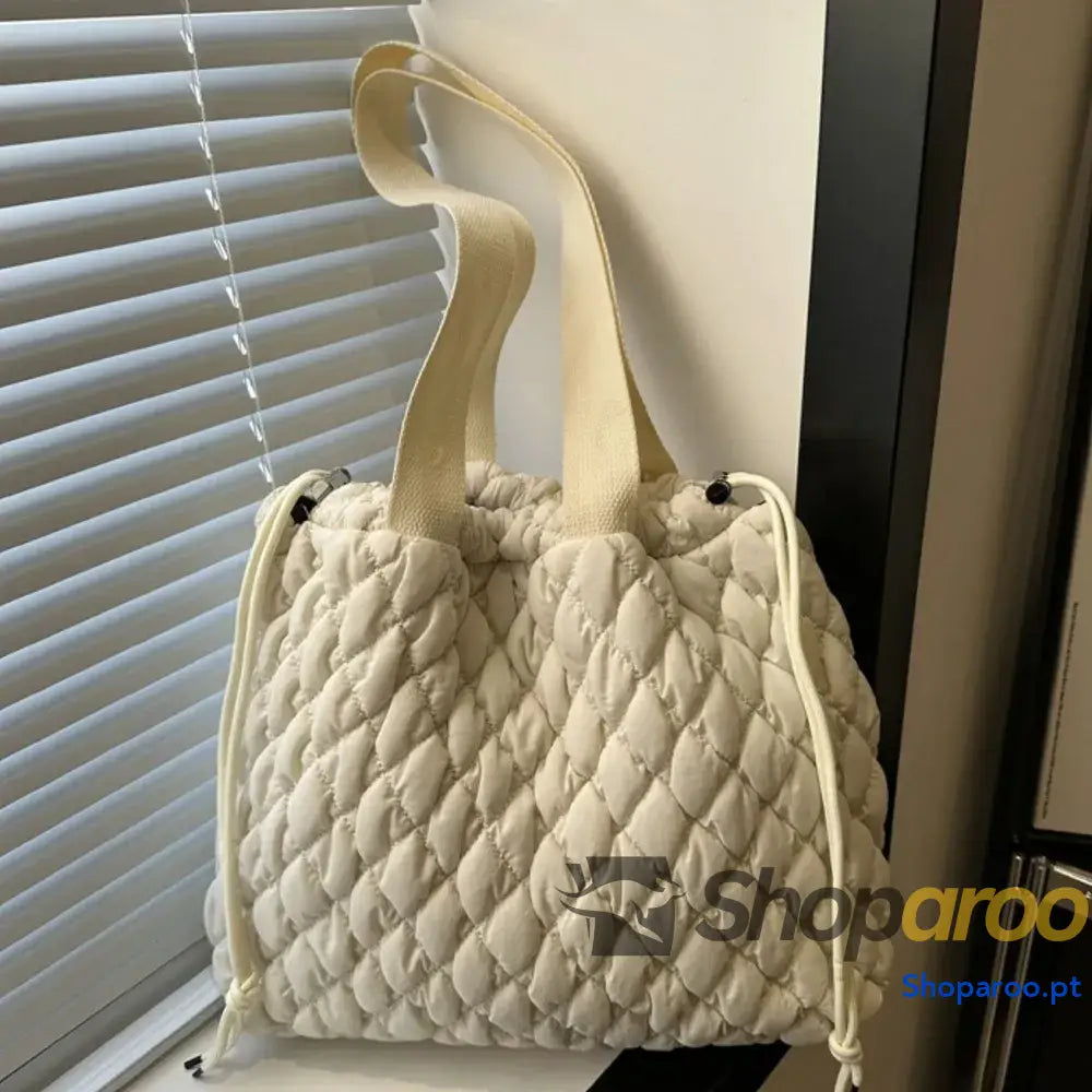 Drawstring Bubble Texture Tote Bag
