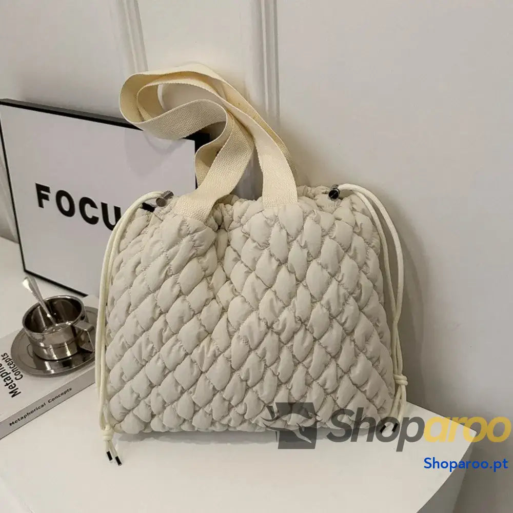 Drawstring Bubble Texture Tote Bag