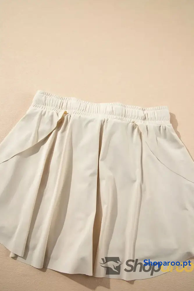 Drawstring High Waist Lined Active Skorts