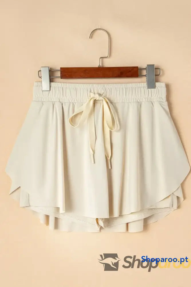 Drawstring High Waist Lined Active Skorts