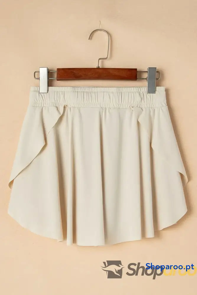 Drawstring High Waist Lined Active Skorts