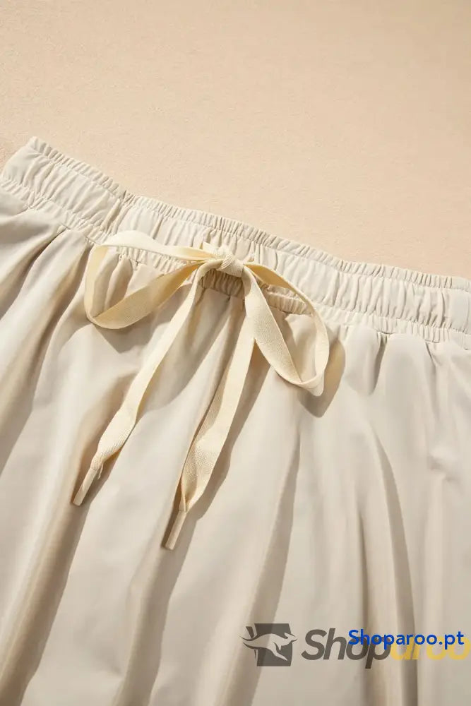 Drawstring High Waist Lined Active Skorts