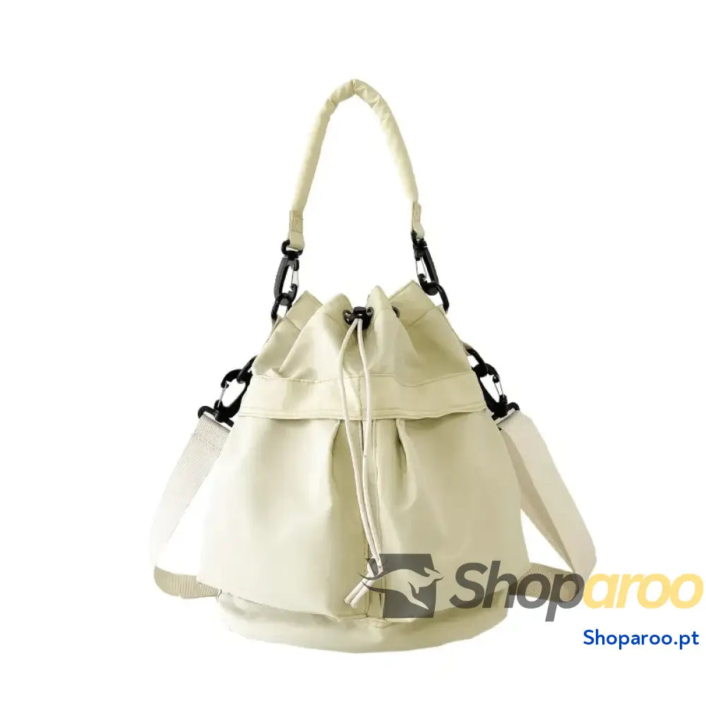 Drawstring Nylon Bucket Bag