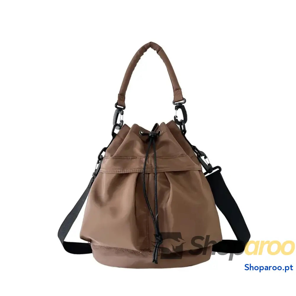 Drawstring Nylon Bucket Bag