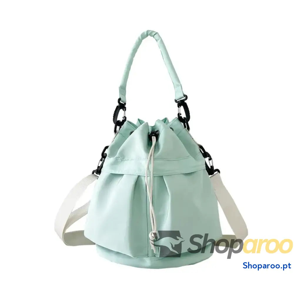 Drawstring Nylon Bucket Bag