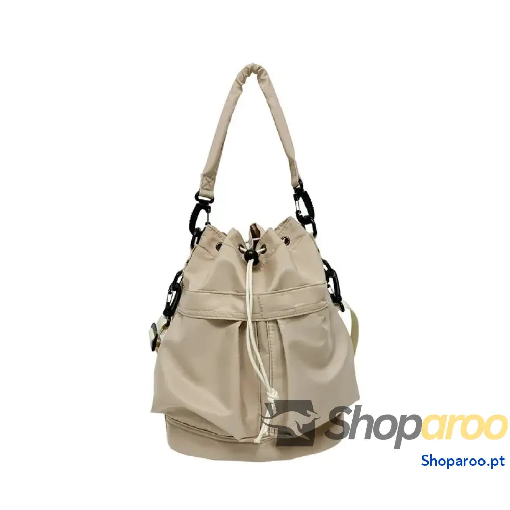 Drawstring Nylon Bucket Bag