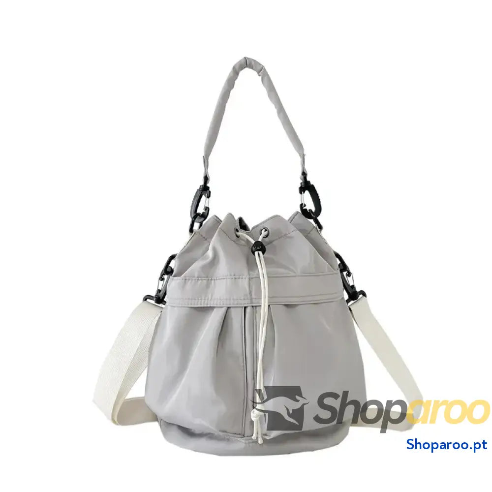 Drawstring Nylon Bucket Bag