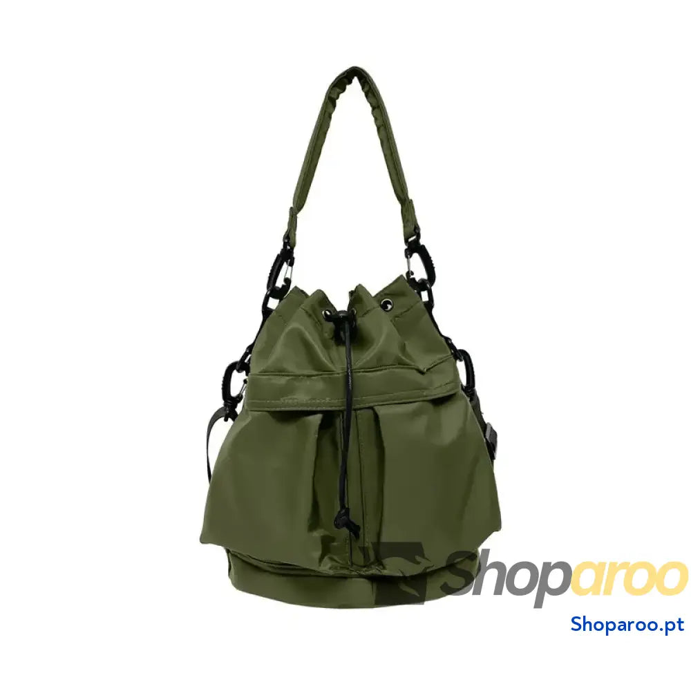 Drawstring Nylon Bucket Bag