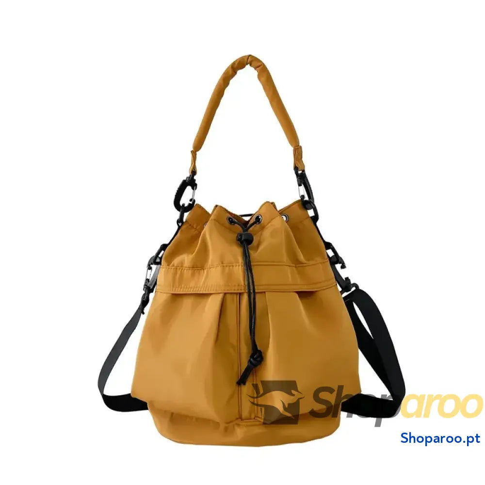 Drawstring Nylon Bucket Bag