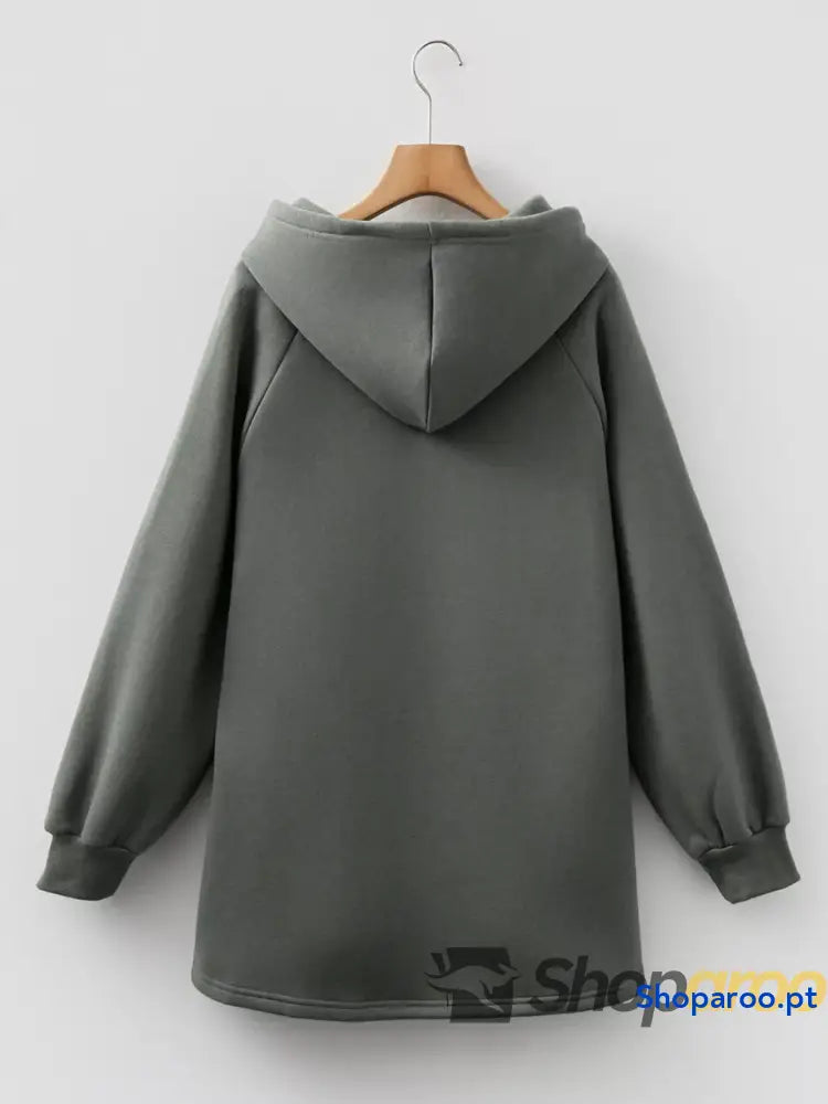 Drawstring Raglan Sleeve Hoodie