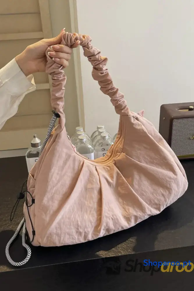 Drawstring Strap Ruched Crossbody Bag