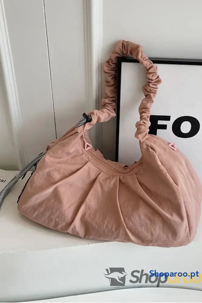 Drawstring Strap Ruched Crossbody Bag