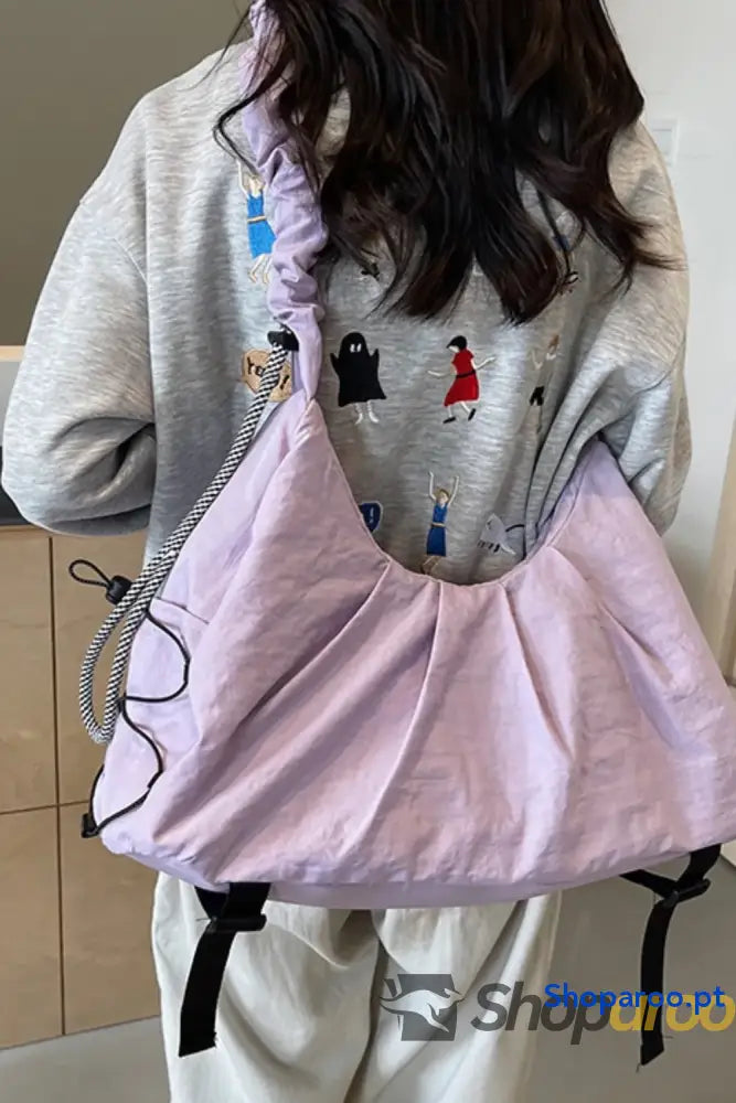 Drawstring Strap Ruched Crossbody Bag