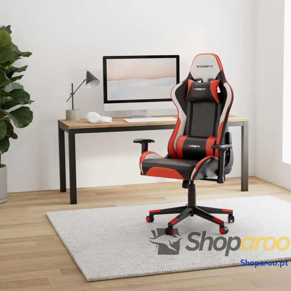 DRIFT GAMING DR175 Cadeira Gaming profissional couro sintético apoio de braços ajustáveis 2D pistão classe 4 giratória