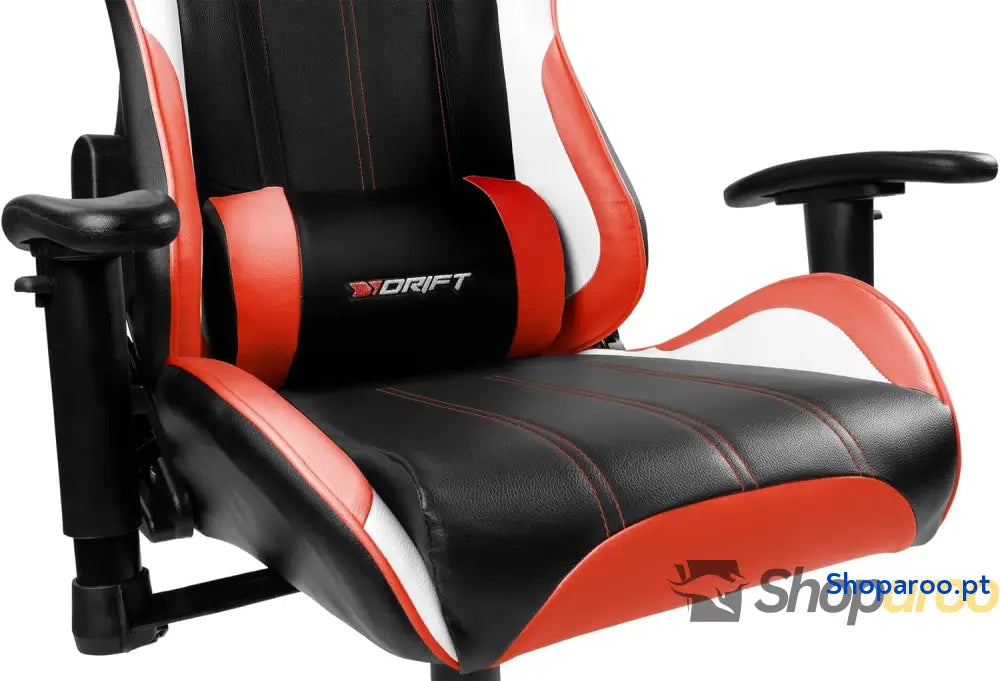 DRIFT GAMING DR175 Cadeira Gaming profissional couro sintético apoio de braços ajustáveis 2D pistão classe 4 giratória