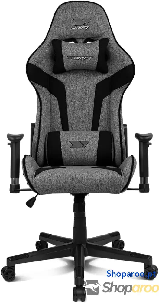 DRIFT GAMING DR90 Cadeira de jogos ergonómica com encosto cabeça e lombar reclinável 135° braços 2D ajustáveis tecido