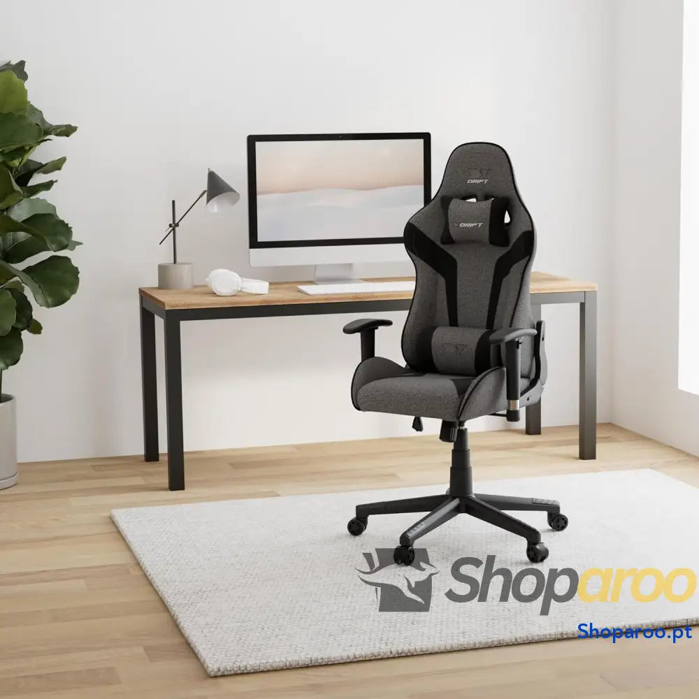 DRIFT GAMING DR90 Cadeira de jogos ergonómica com encosto cabeça e lombar reclinável 135° braços 2D ajustáveis tecido