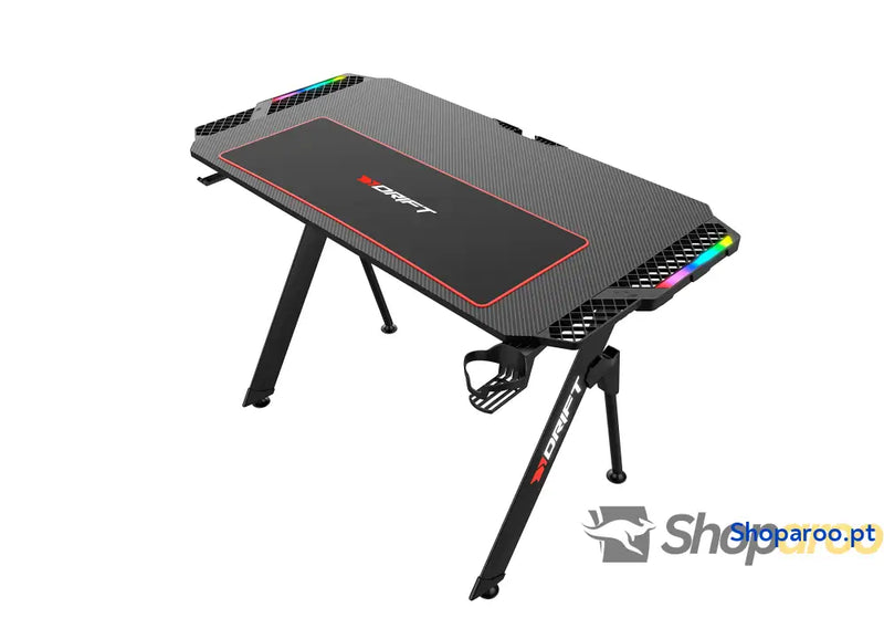 Drift Gaming DRDZ75 Mesa de jogos com placa acabamento em fibra carbono coberto por um tapete Full Size suporte