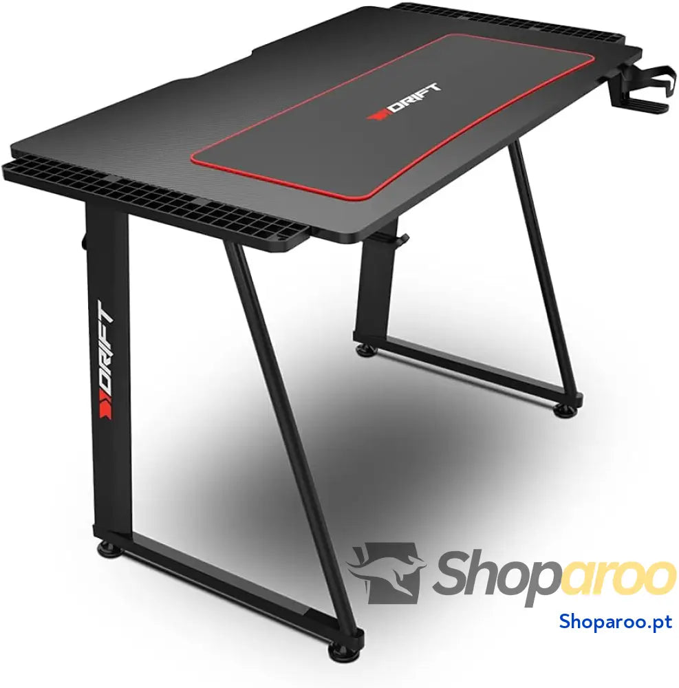 Drift Gaming DRDZ75 Mesa de jogos com placa acabamento em fibra carbono coberto por um tapete Full Size suporte