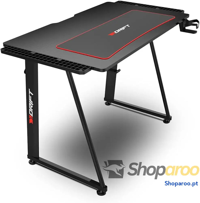 Drift Gaming DRDZ75 Mesa de jogos com placa acabamento em fibra carbono coberto por um tapete Full Size suporte