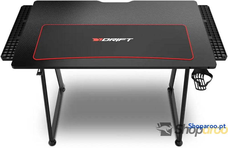 Drift Gaming DRDZ75 Mesa de jogos com placa acabamento em fibra carbono coberto por um tapete Full Size suporte
