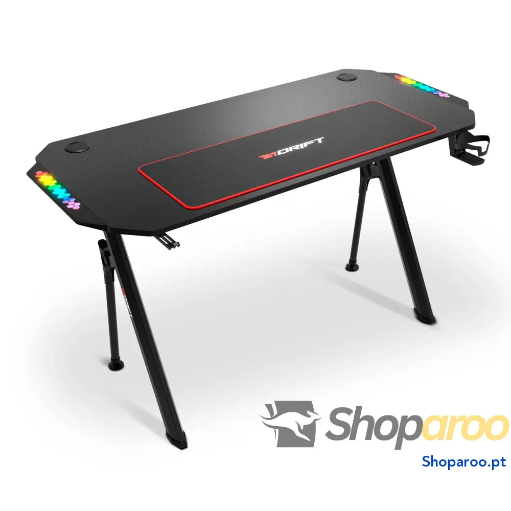 Drift Gaming DRDZ75 Mesa de jogos com placa acabamento em fibra carbono coberto por um tapete Full Size suporte