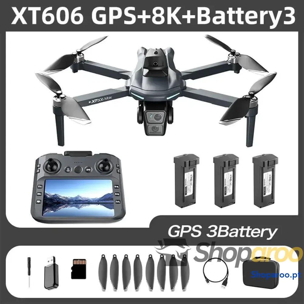 Drone 4K Profissional Xiaomi XT606 MAX GPS com Câmara HD e Evitação 360°