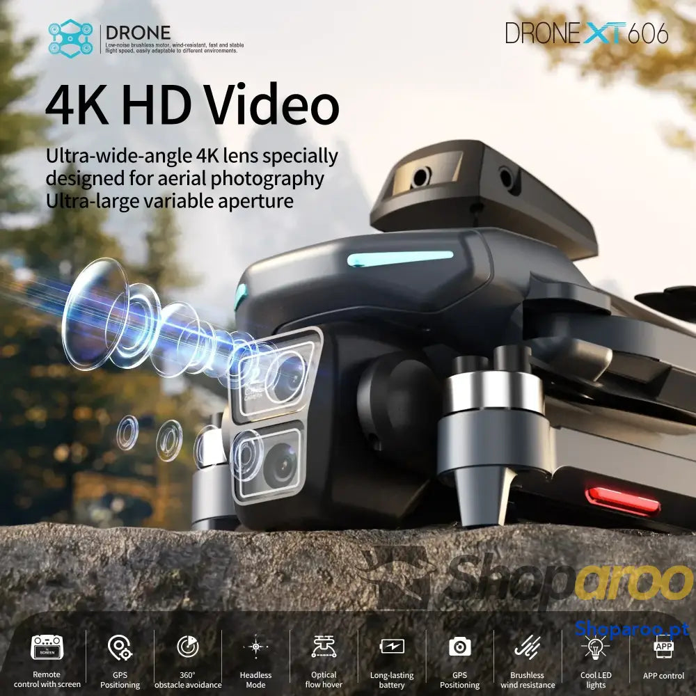 Drone 4K Profissional Xiaomi XT606 MAX GPS com Câmara HD e Evitação 360°